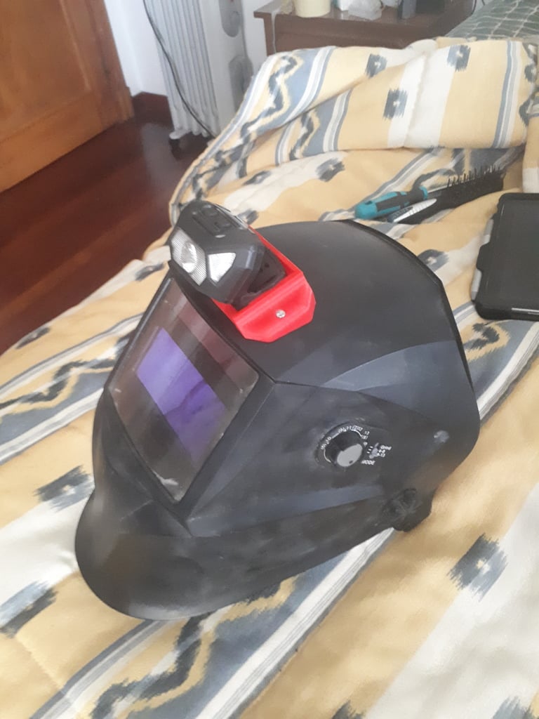 head lamp holder for welding mask