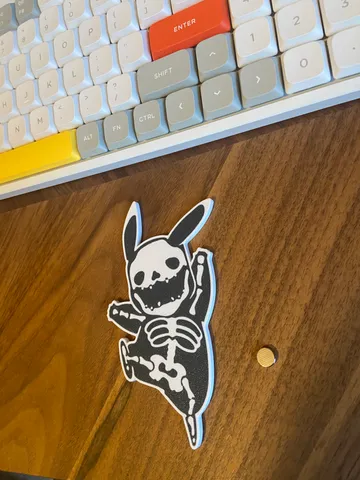Skeleton Pikachu Magnet (Dual Color)