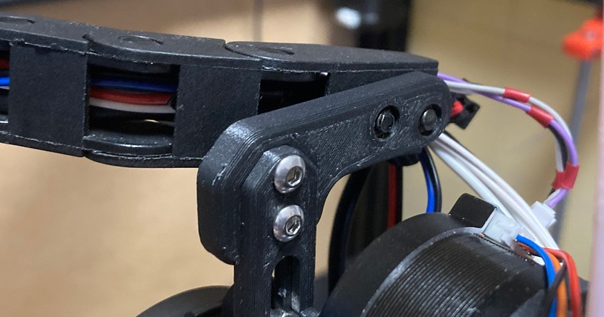 Simple Stock Cable Drag Chain Mount for VzBoT VzPrinthead by marbocub