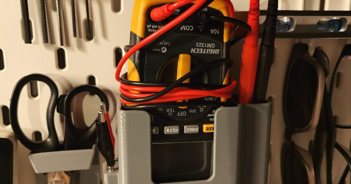 Digitech QM1323 multimeter holder for IKEA Skådis by IMBalENce