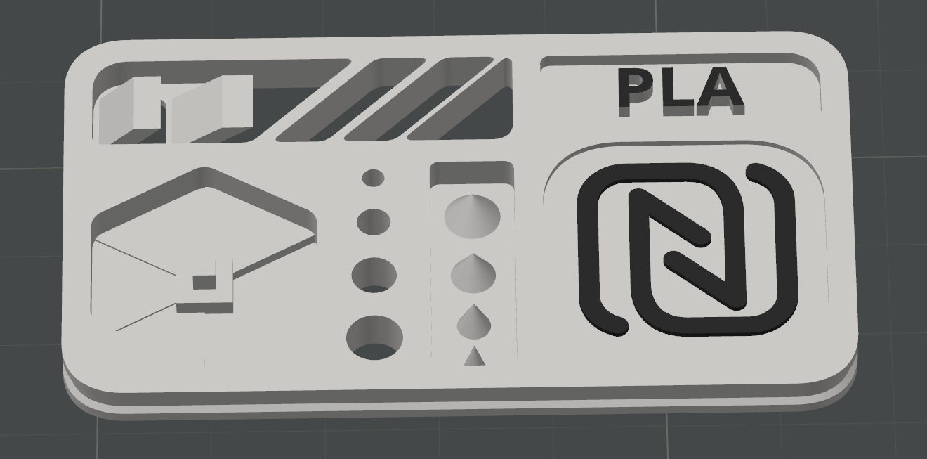 PLA Swatch with NFC negative part and logo