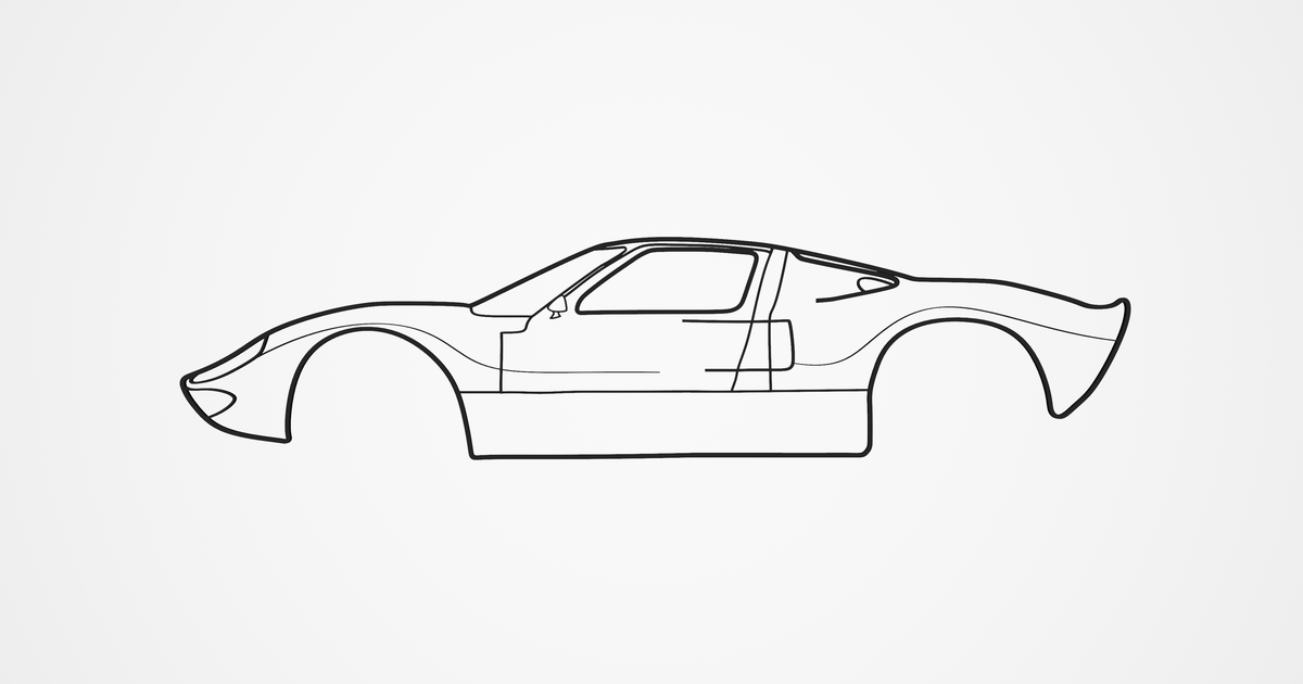 Ford GT40 Concept Silhouette Wall Art By Adim Download Free STL Model Printables Com