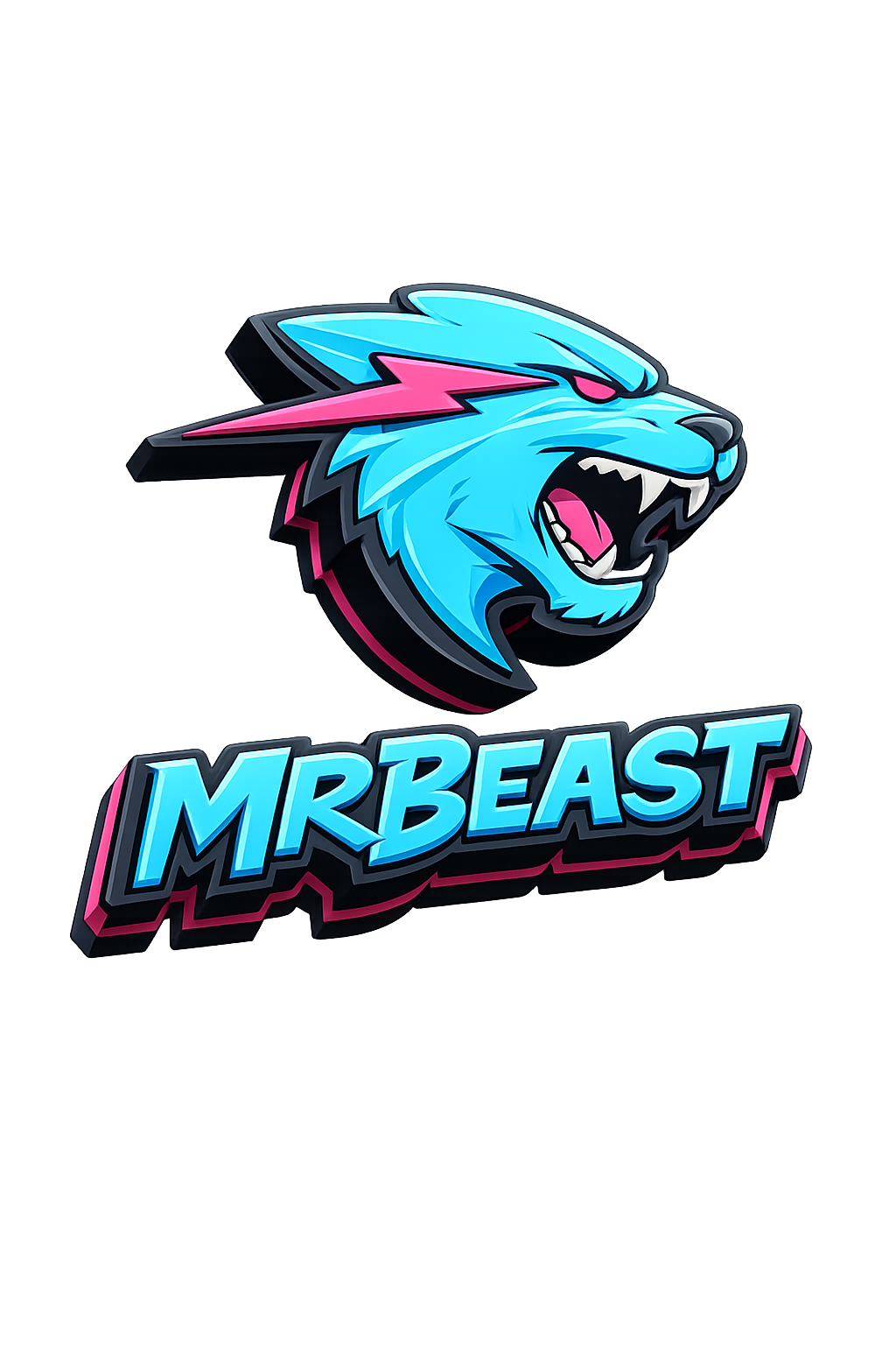 3D MrBeast logo with panther head
