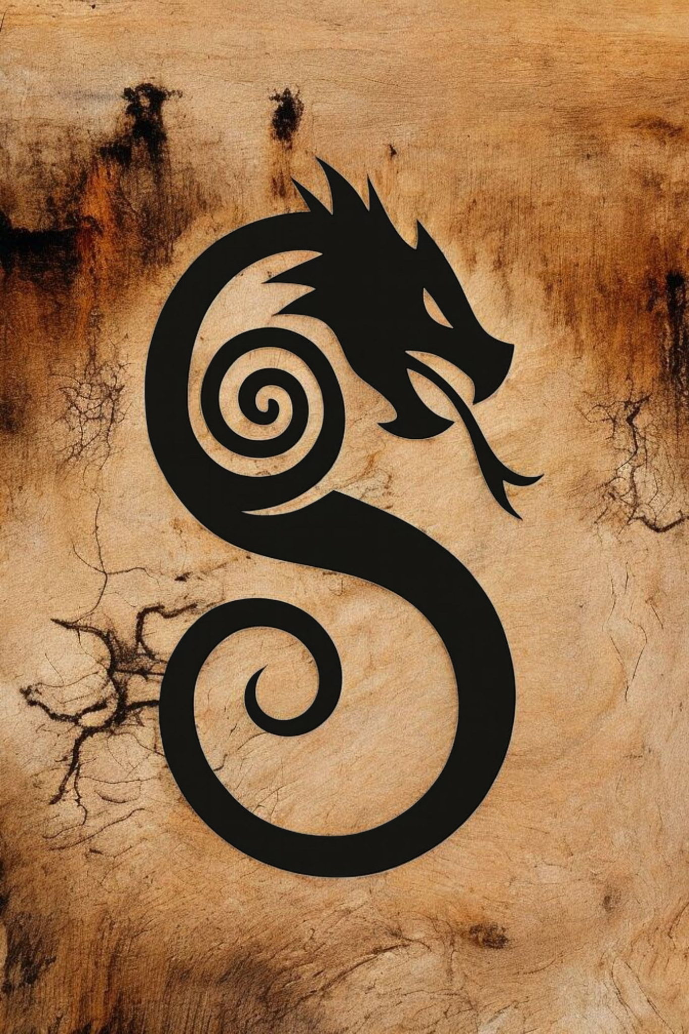 Décoration murale – Dragon tribal (épaisseur 5 mm)