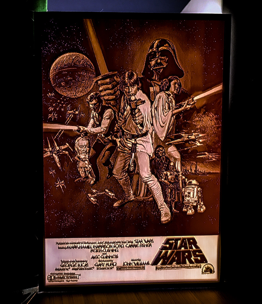 Star Wars Movie Poster Lithophane - v2