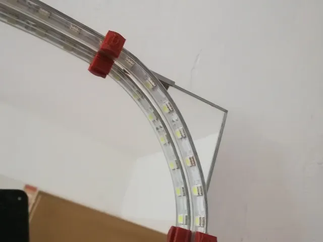 Led strip mirror holder