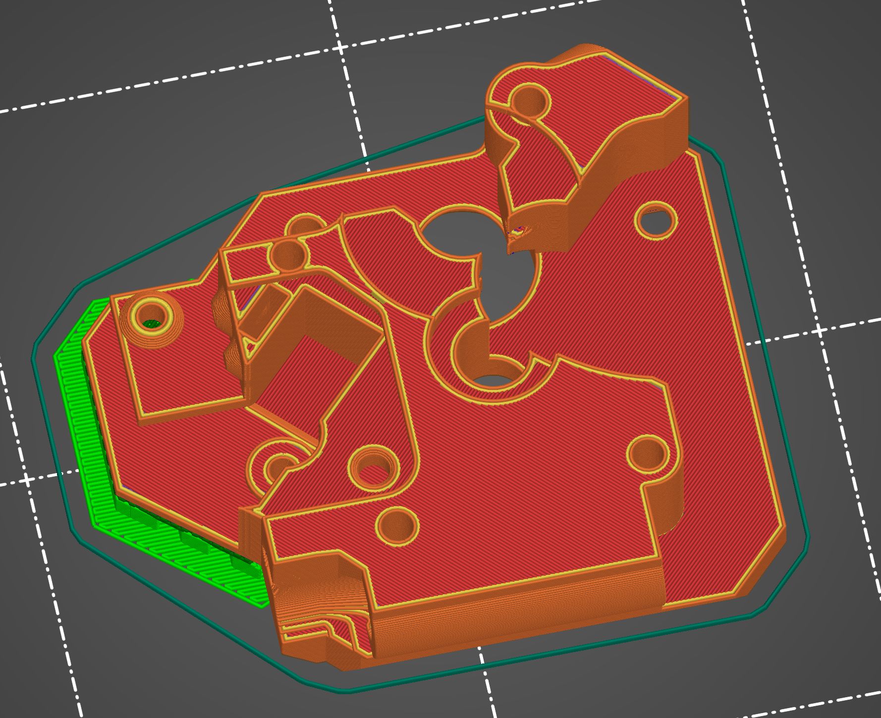 Prusa Mini rear extruder part with filament sensor flex fix