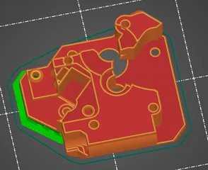 Prusa Mini rear extruder part with filament sensor flex fix