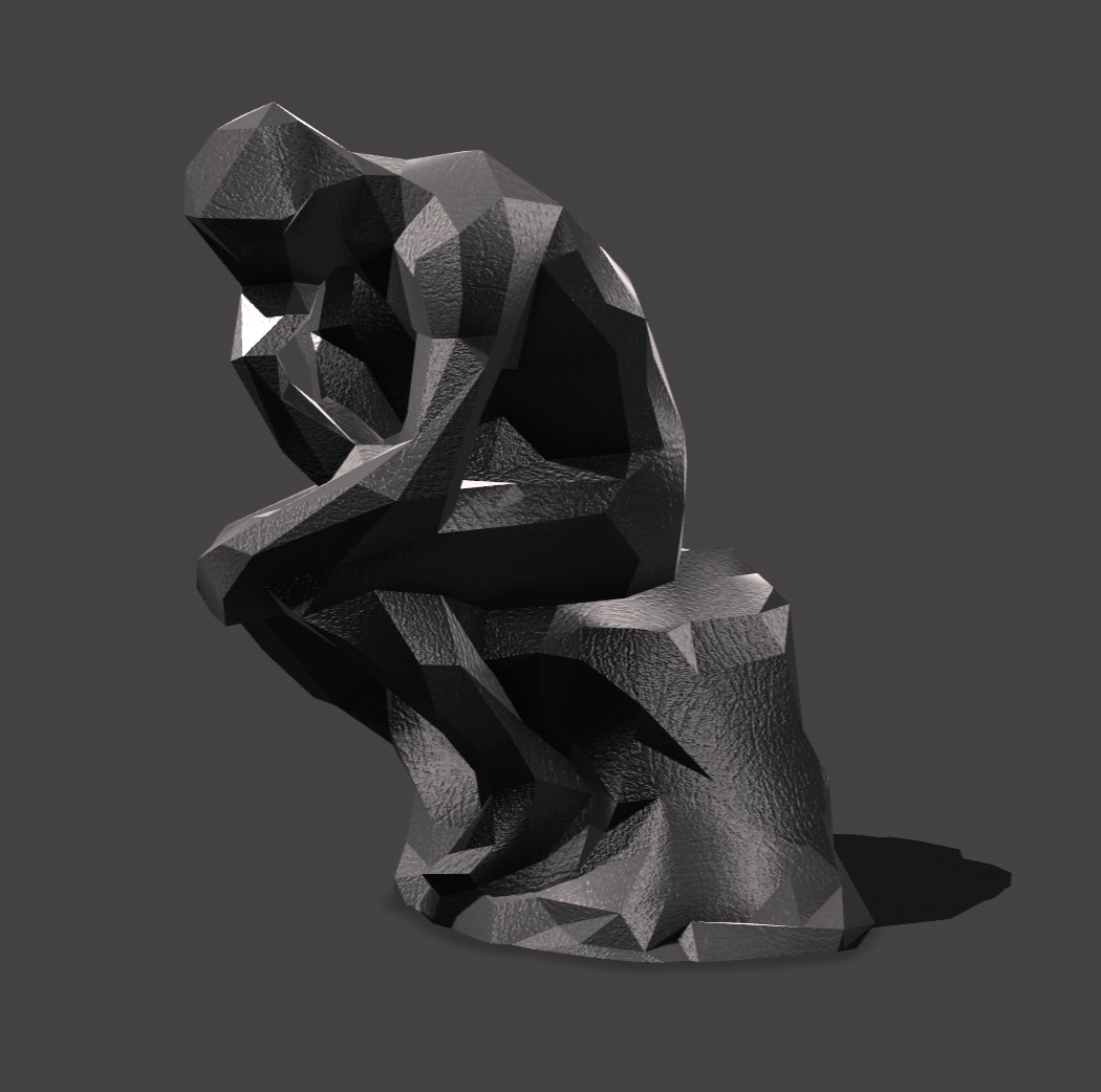 Miniatura 3 do modelo 3D Low Poly The Thinker