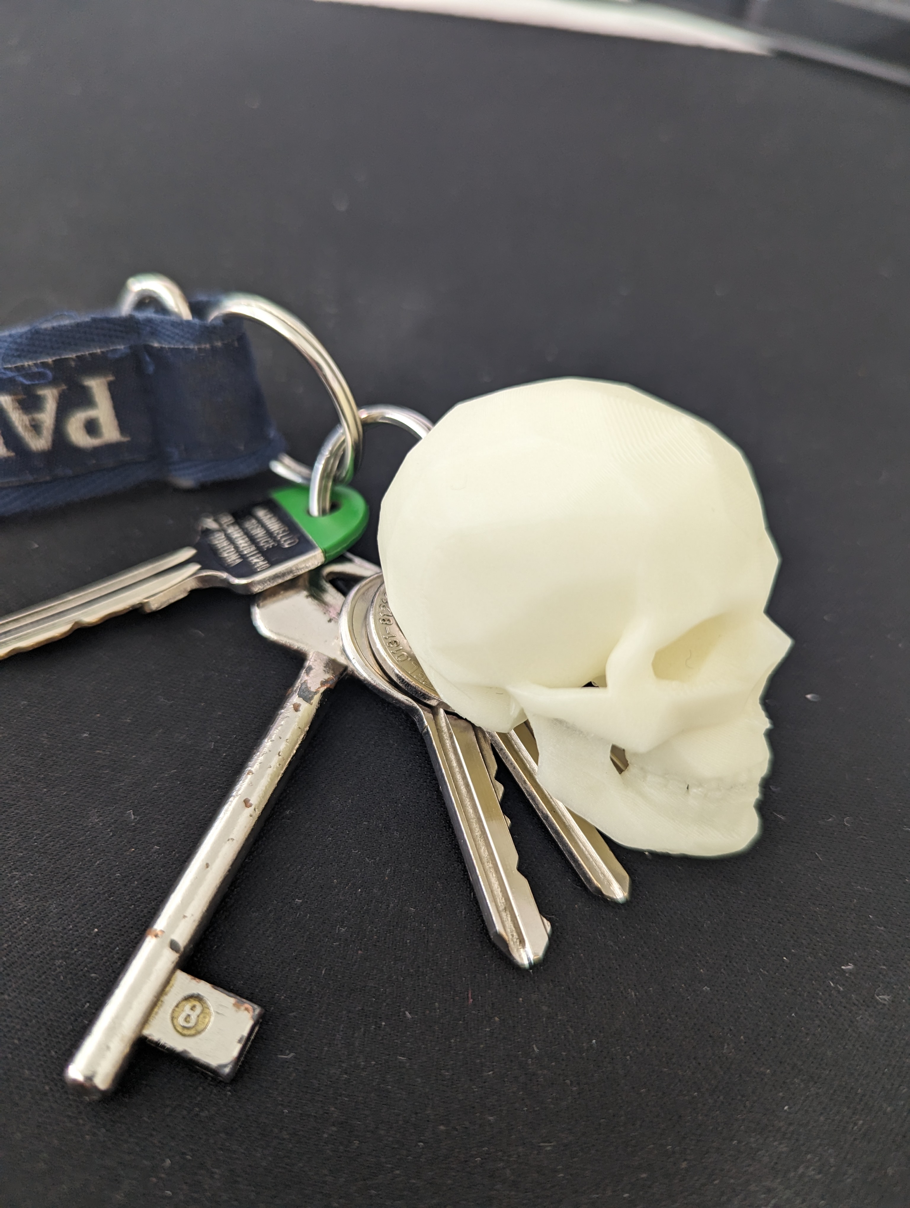 Skull low poly pendant - keyring FAST PRINT