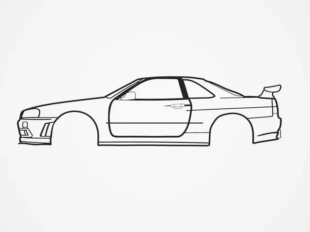 Nissan Skyline R34 Silhouette Wall Art