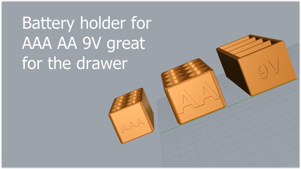 Battery storage holder AAA AA and 9V by Gordyt47 | Download free STL ...