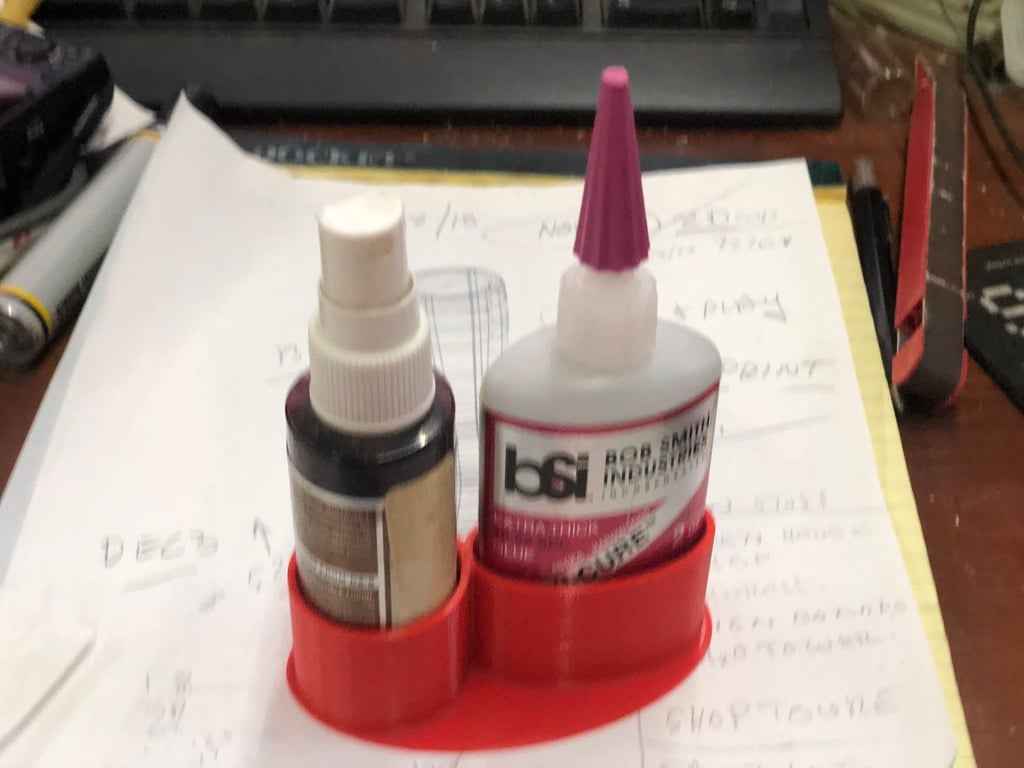 Stand for superglue and accelerator