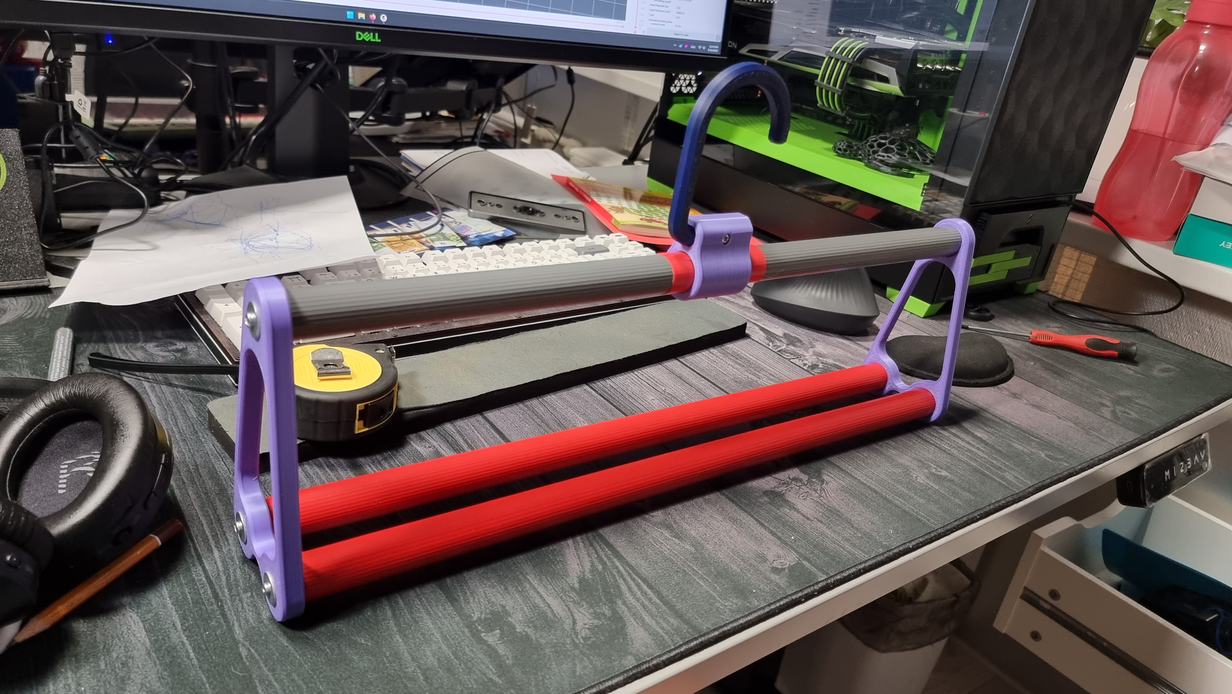 Wetsuit hanger from broomsticks