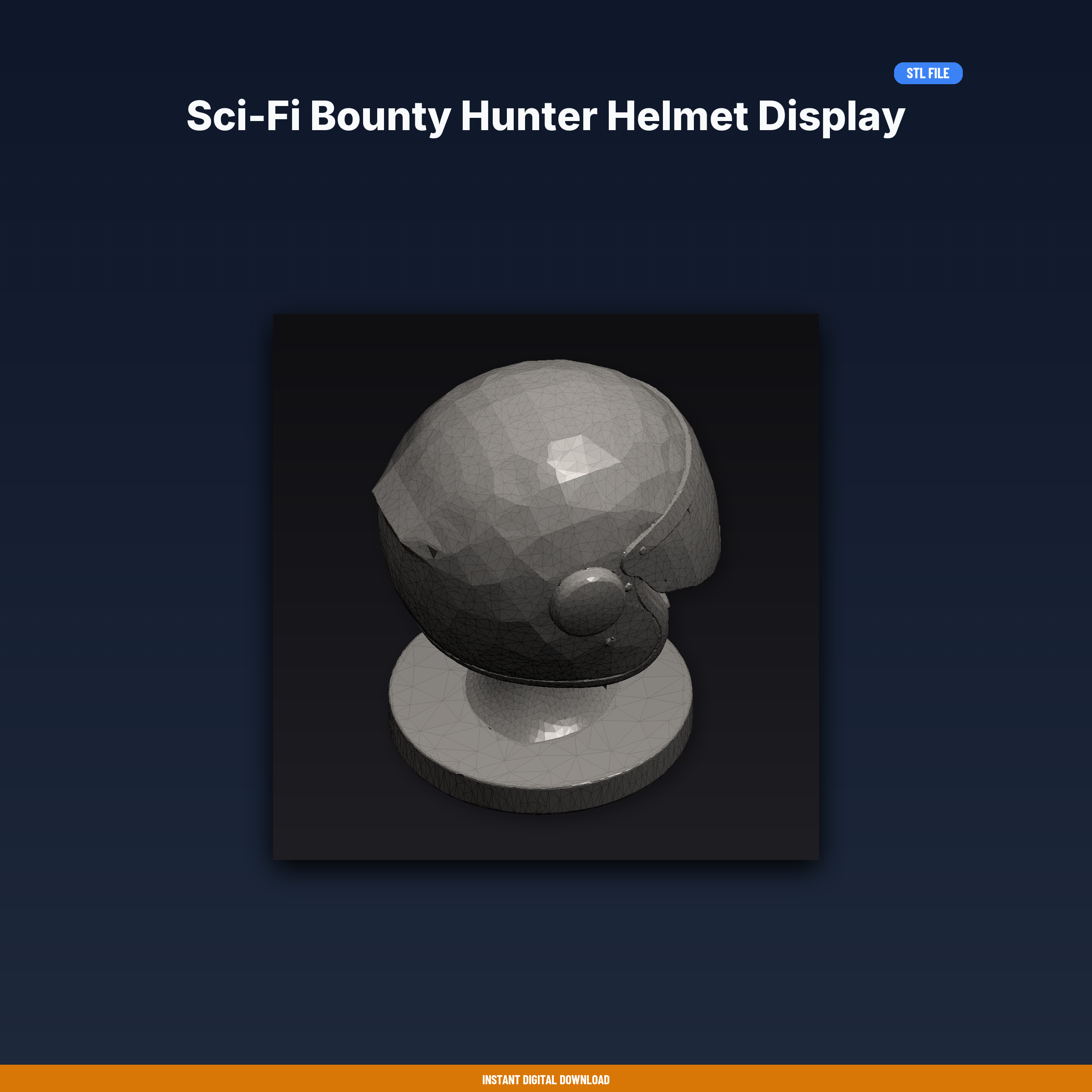 Sci-Fi Bounty Hunter Helmet Display Stand - 3D Printable STL File
