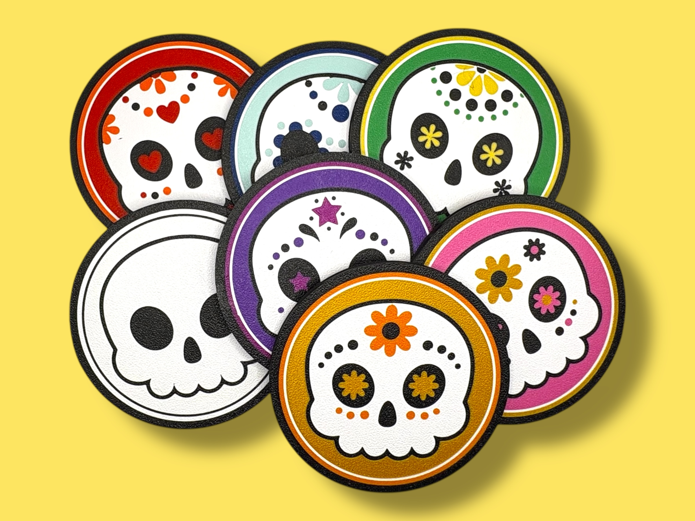 Dia de Los Muertos - Day of the Dead - Sugar Skull Coaster Set