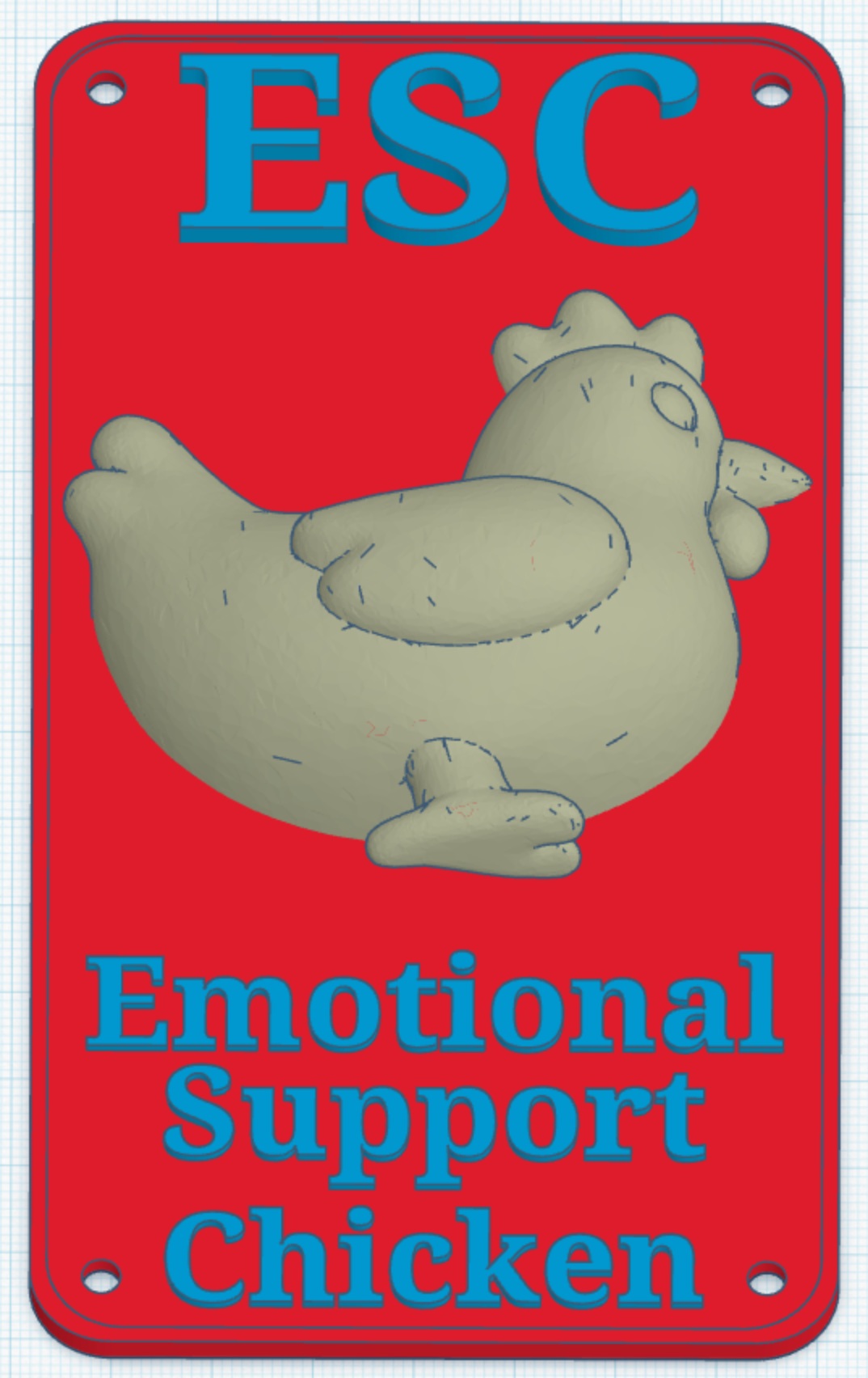 Emotional Support Chicken ESC Sign