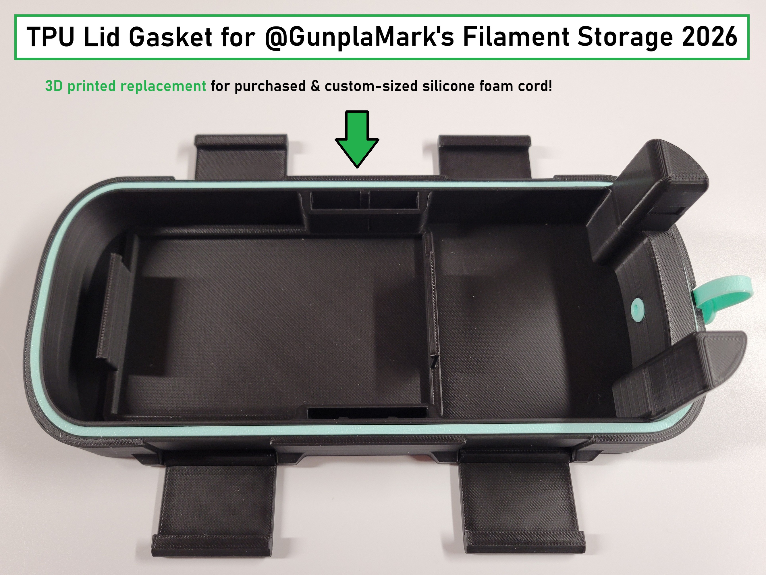 TPU Lid Gasket for @GunplaMark's Filament Storage 2026