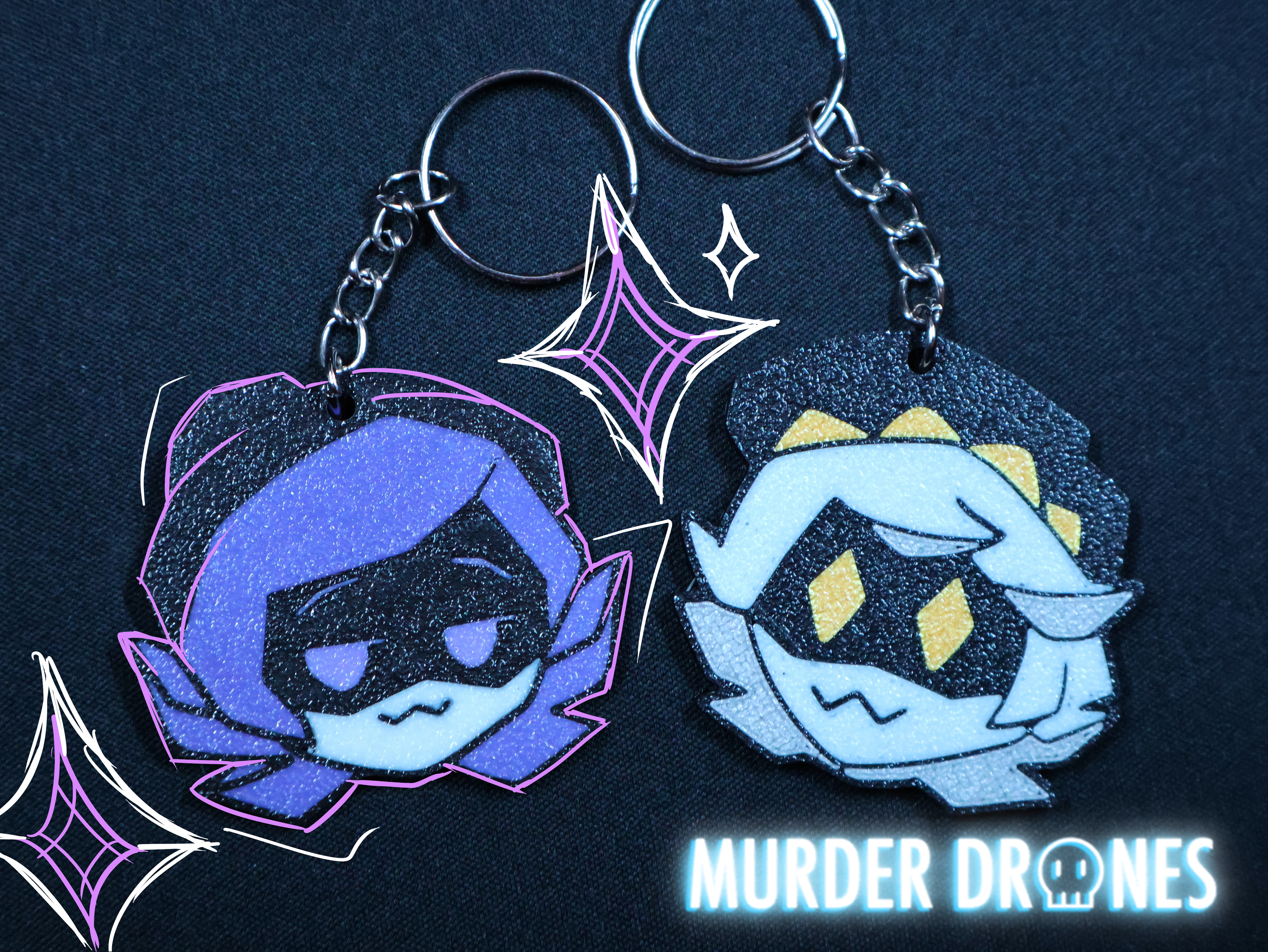 Uzi Keychain Murder Drones Glitch Pin
