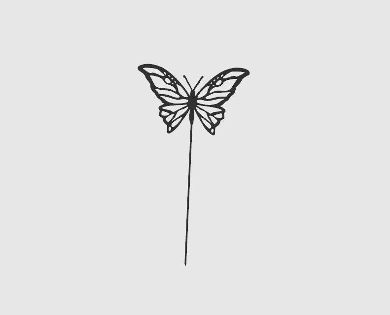 Miniatura 2 do modelo 3D butterfly cake topper