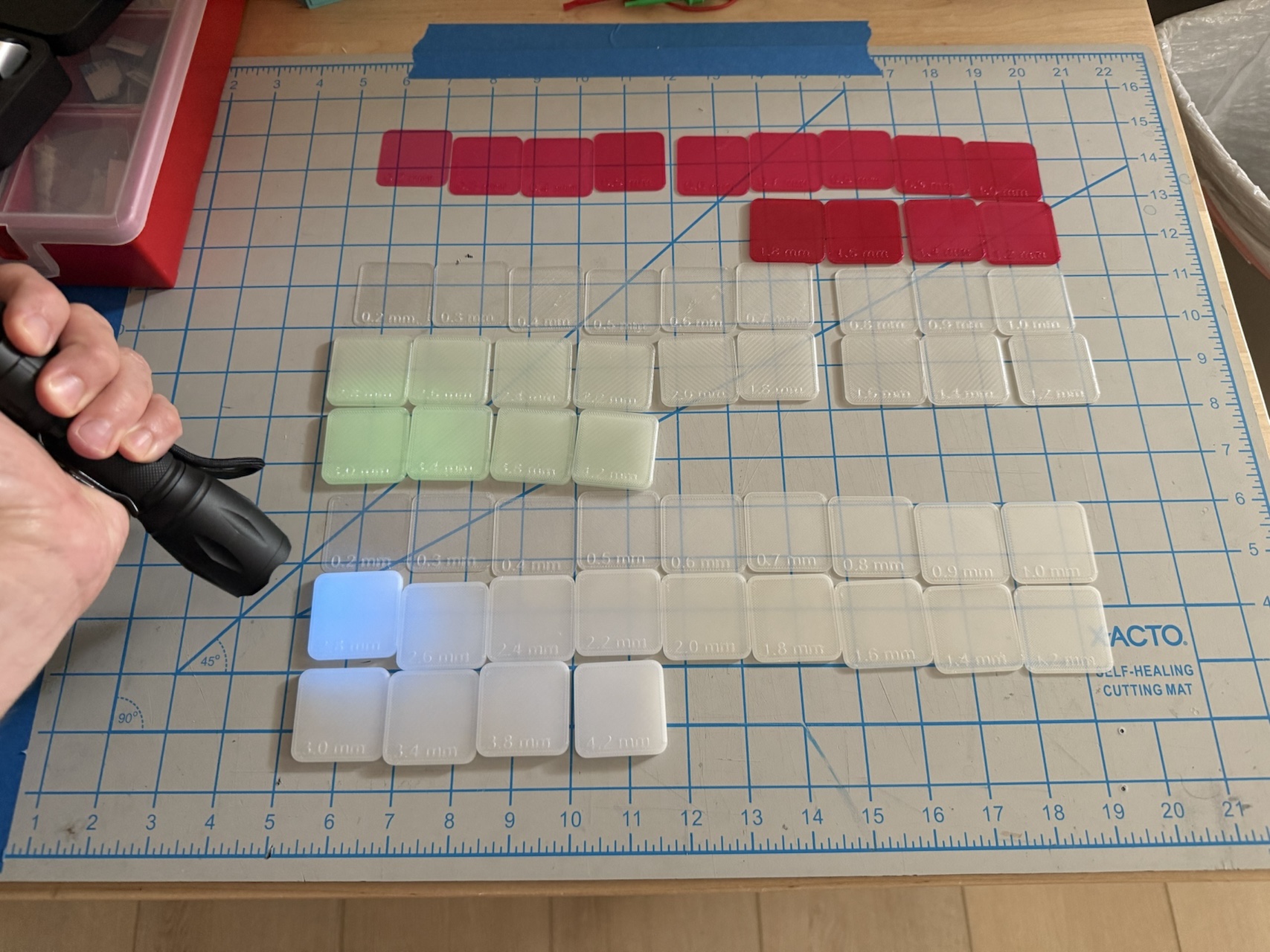 Filament Thickness Test Swatches (0.2 - 4.2 mm)
