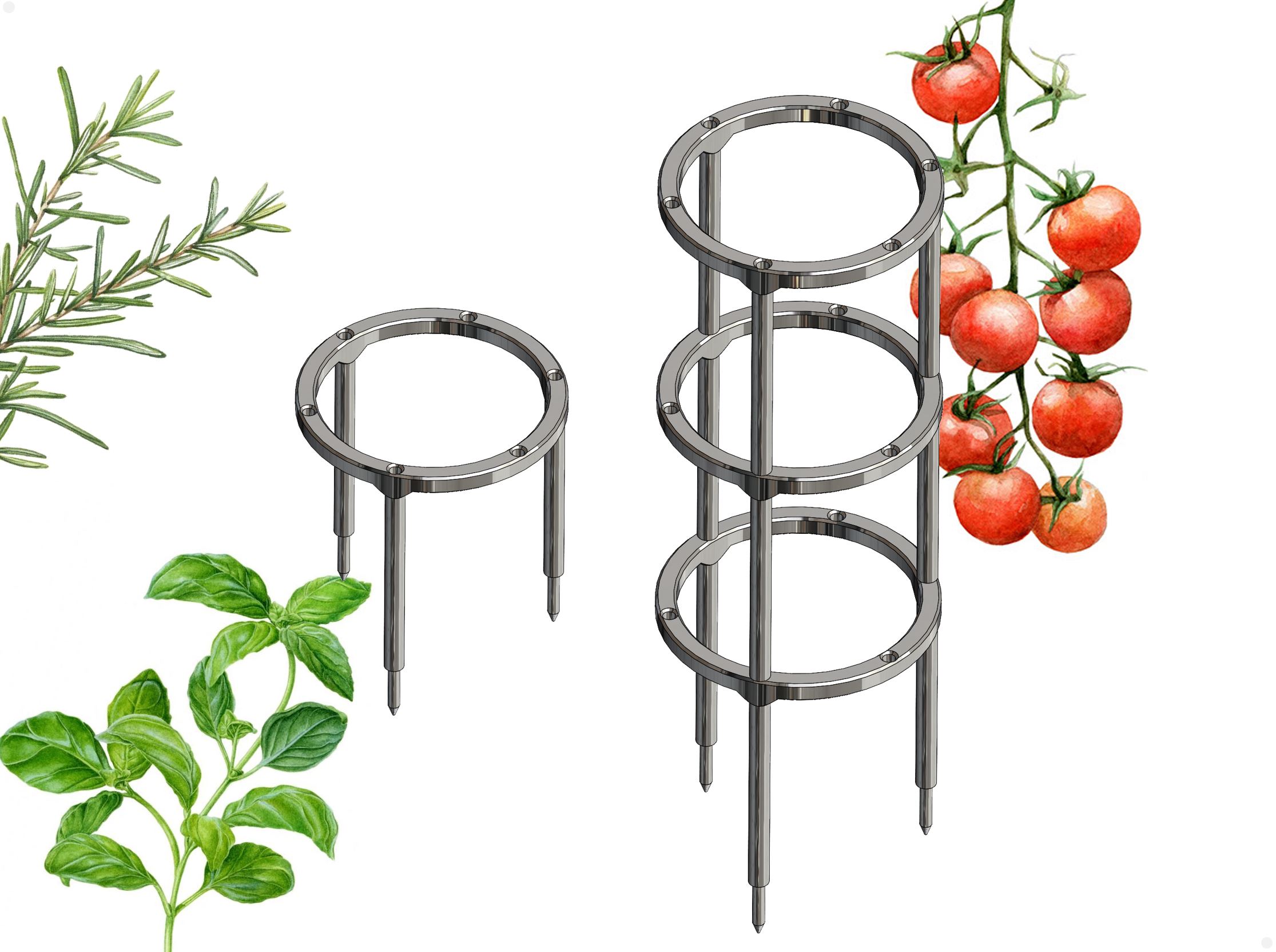 Stackable plant supports by Referentiel Download free STL model