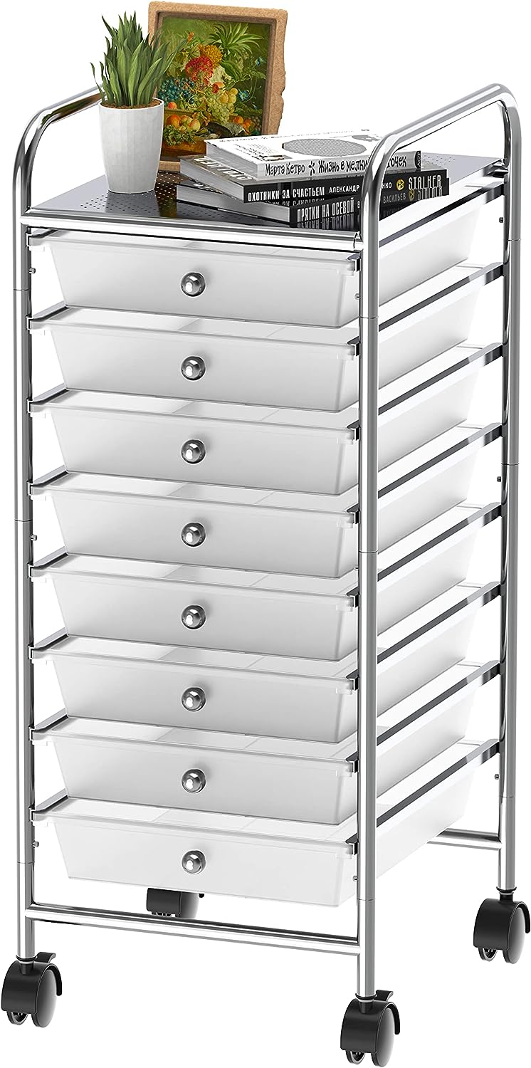 Drawer stop clip for multi drawer storage cart