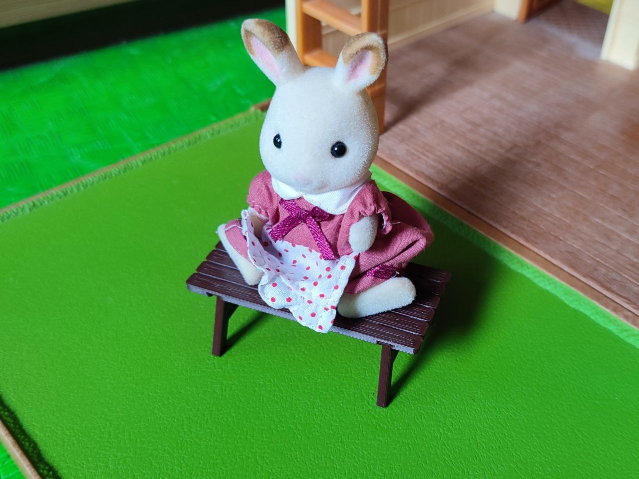 Garden bench for Sylvanian families toys.