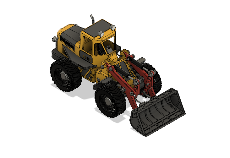 Miniatura 2 do modelo 3D Yellow Front Loader with Movements