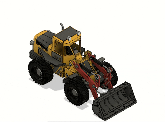 Miniatura 3 do modelo 3D Yellow Front Loader with Movements
