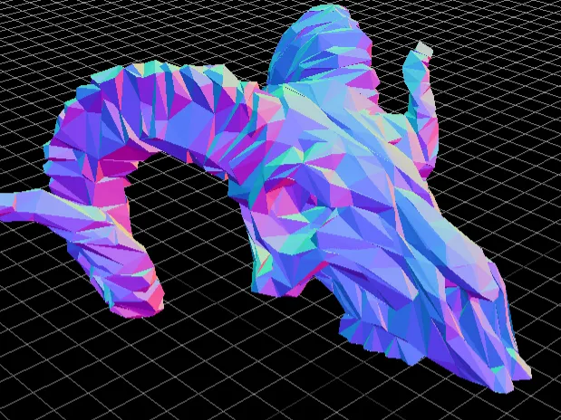 low poly ram skull