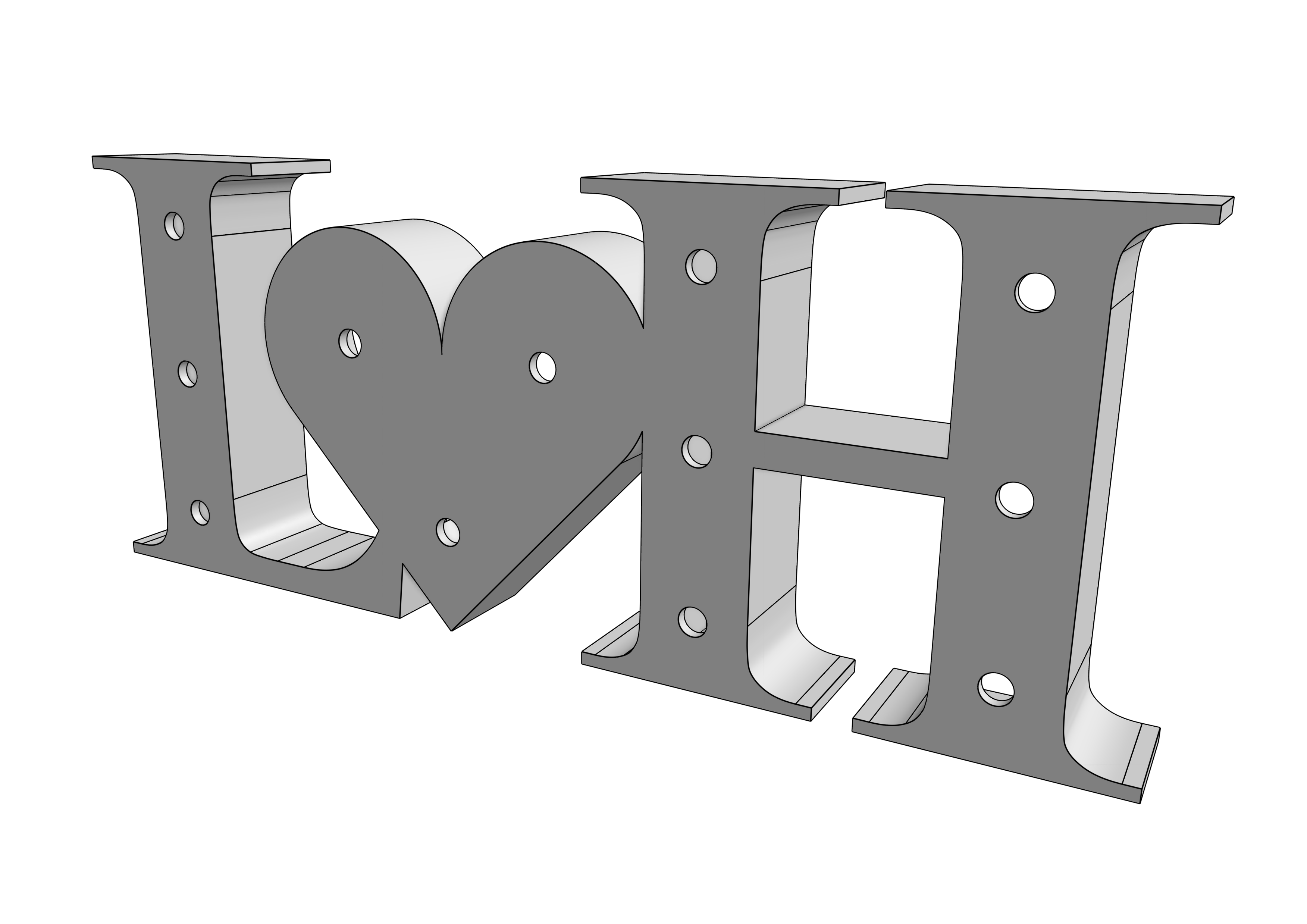 "L&H" Initials LED Marquee Sign