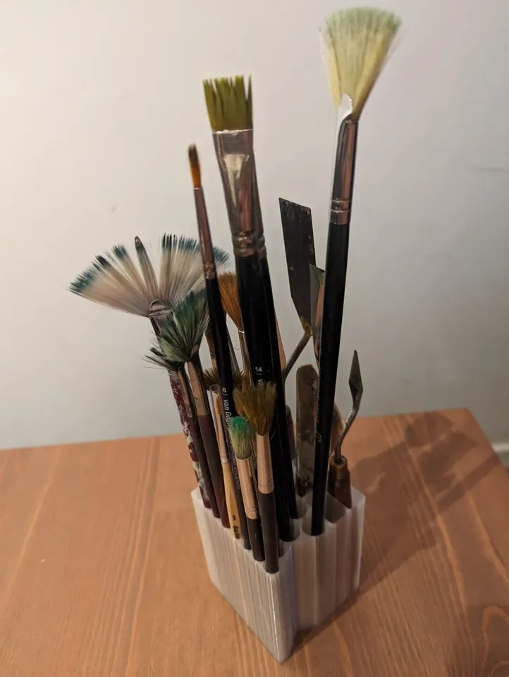 Custom Made to Order 3D Printed Paintbrush Holder and Storage Organizer 