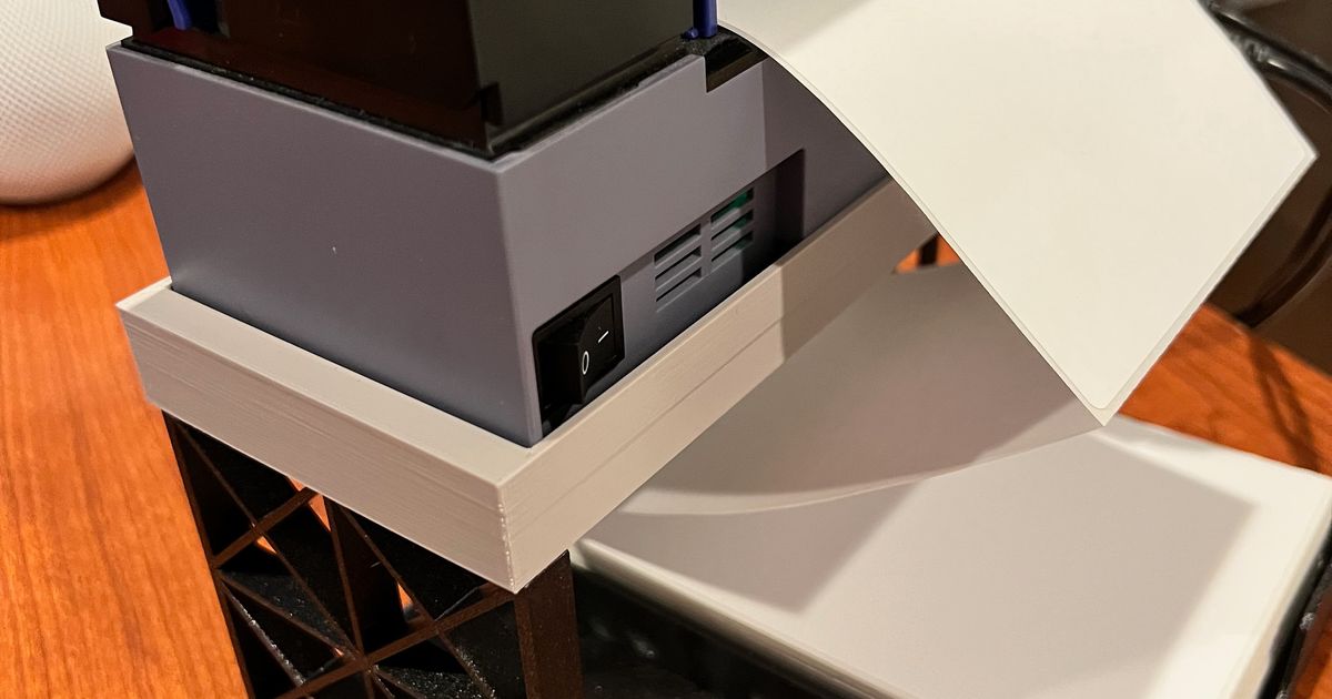 Rollo thermal printer stand with fanfold label holder by rotto Download free STL model