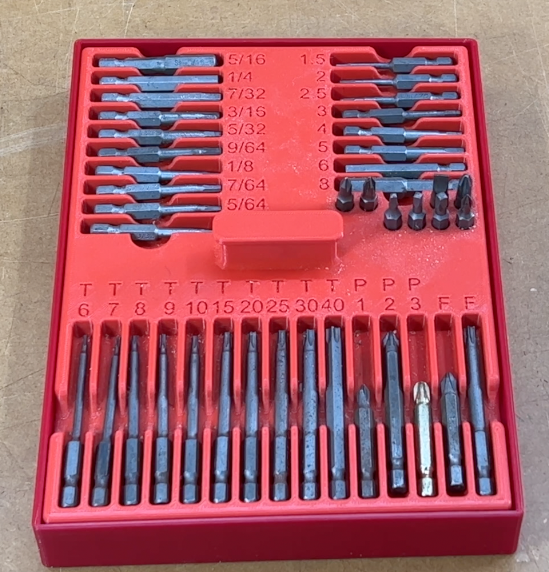 Large driver bit storage tray and divided under box. by Darrens