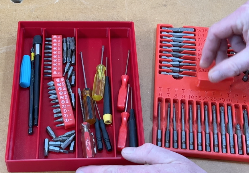 Large driver bit storage tray and divided under box. by Darrens