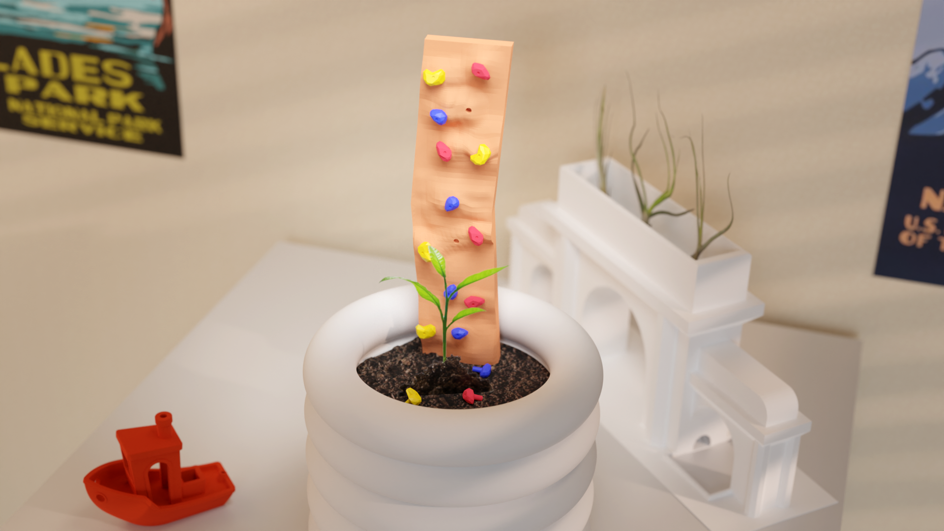 Mini Planter Rock Climbing Wall - Modular and No Supports