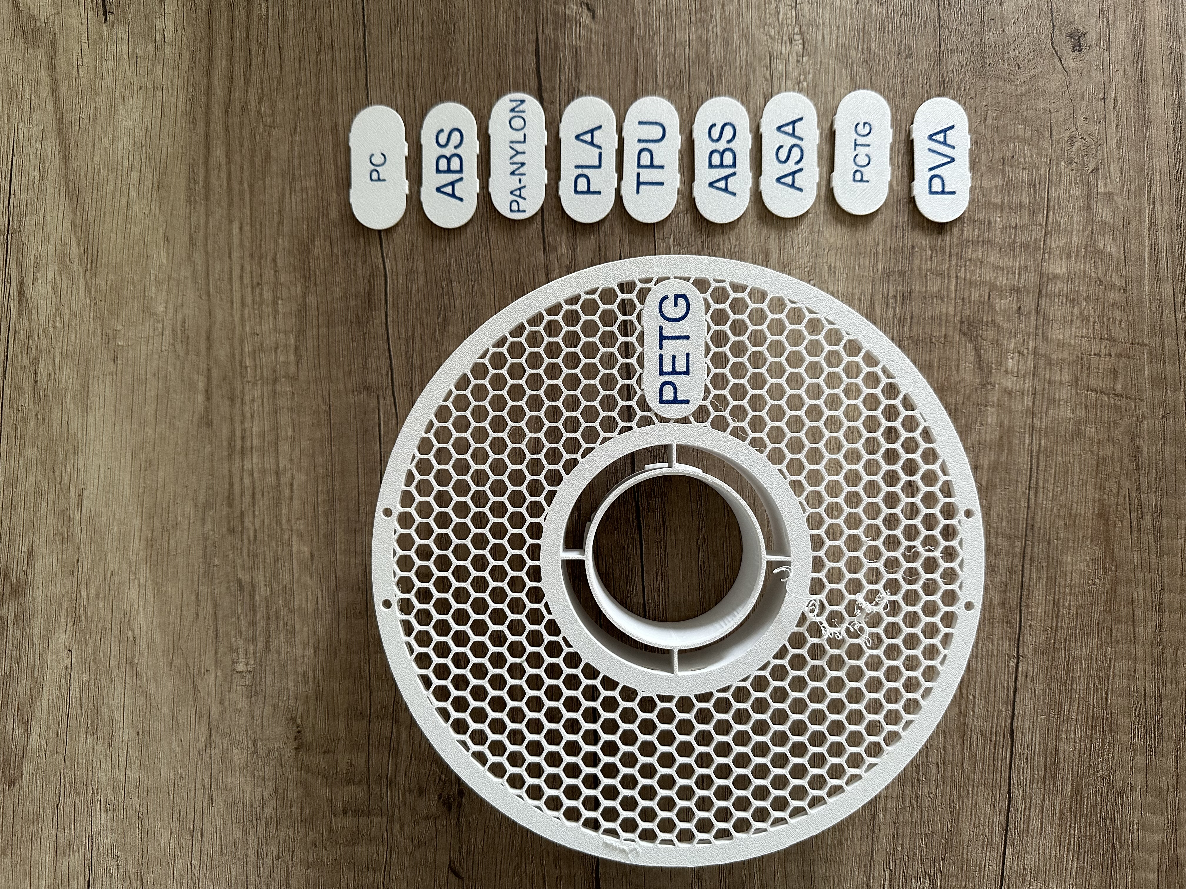 Filament Label for Bambu Lab Reusable Spool Holder Hex Remix