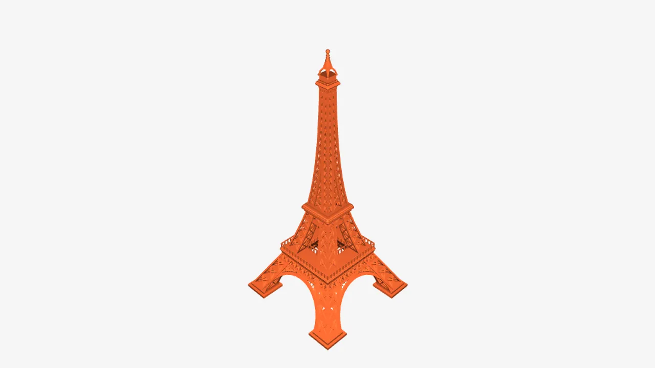 Orange Eiffel Tower 3D Pen Stencil - 3Doodler