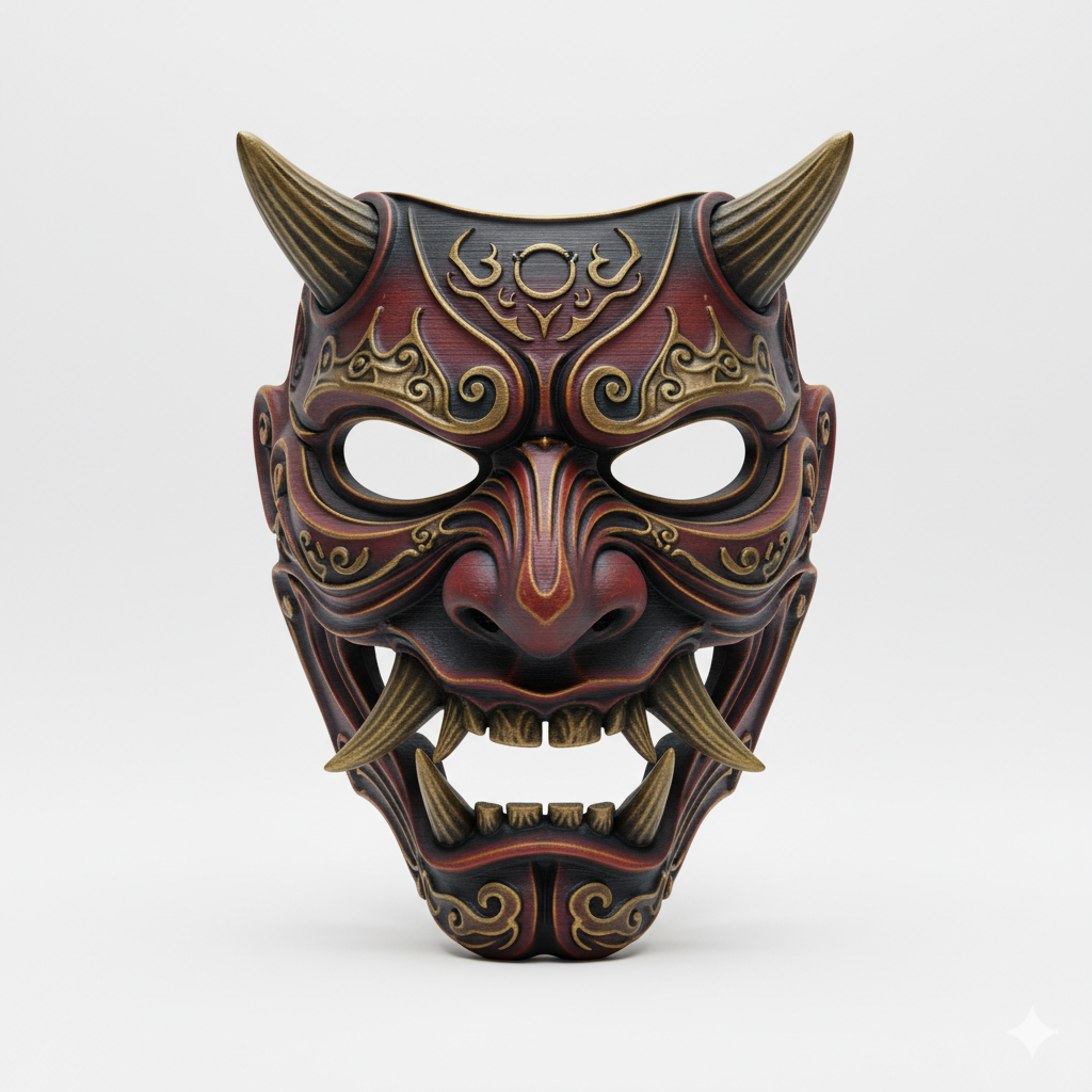 Infernal Oni Samurai, mask, cosplay, wearable, costume, face, helmet