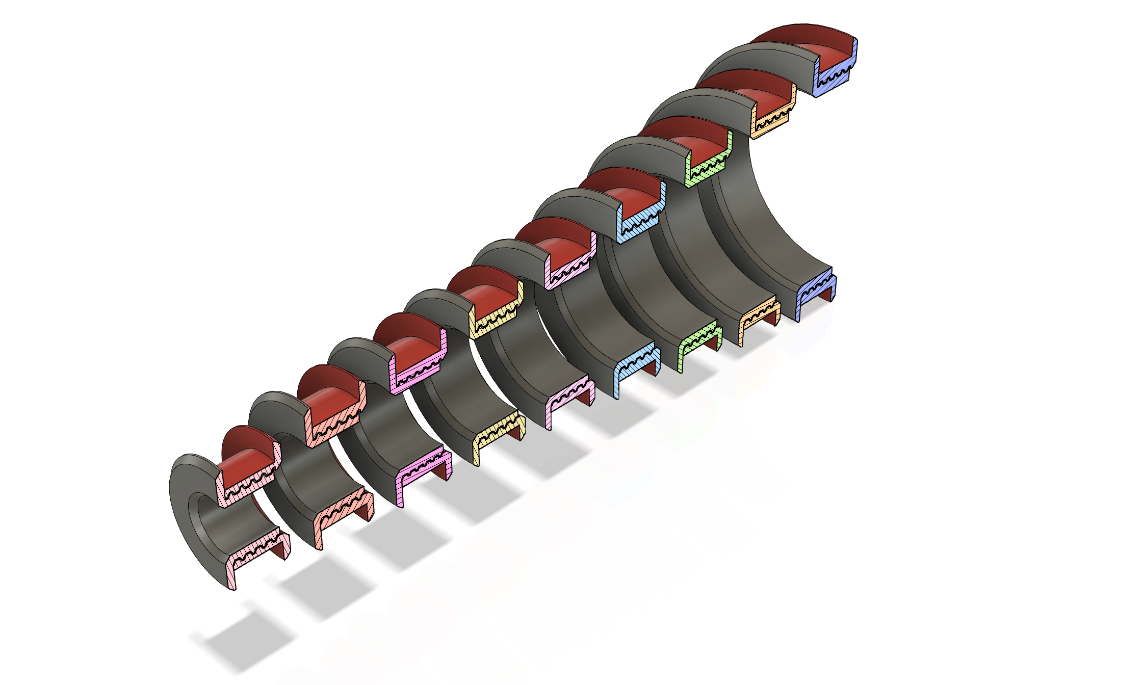Cabinet, wall, shelf, and table cable conduit in various sizes