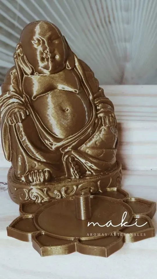 Porta Incienso Meditación Buda Gordo 23cm — El Capitán