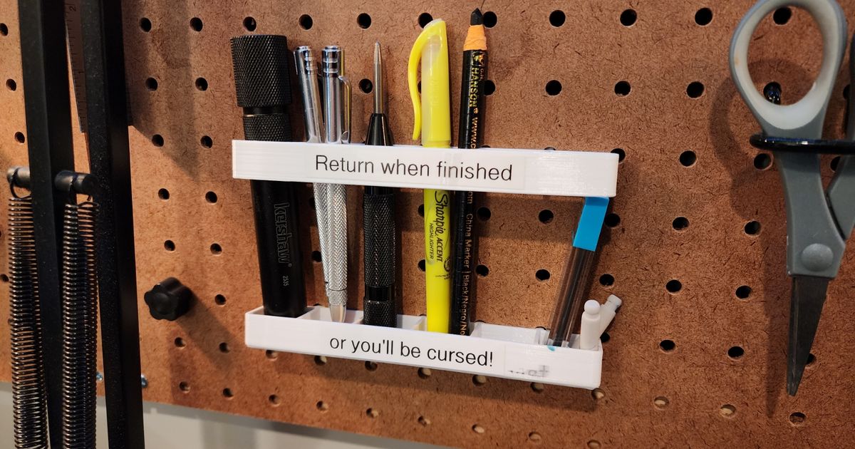 Pegboard Pencil Rack by jdireen | Download free STL model | Printables.com