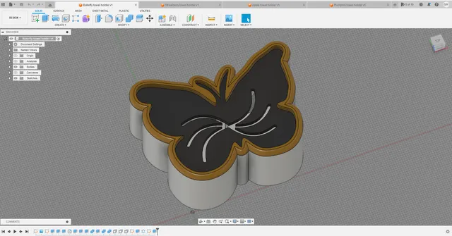 Butterfly towel holder