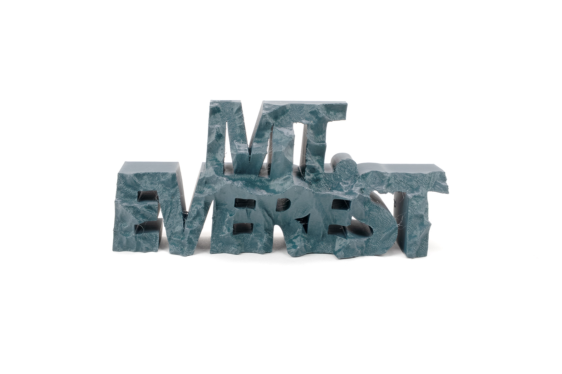 Mt. Everest - 3D text with topography