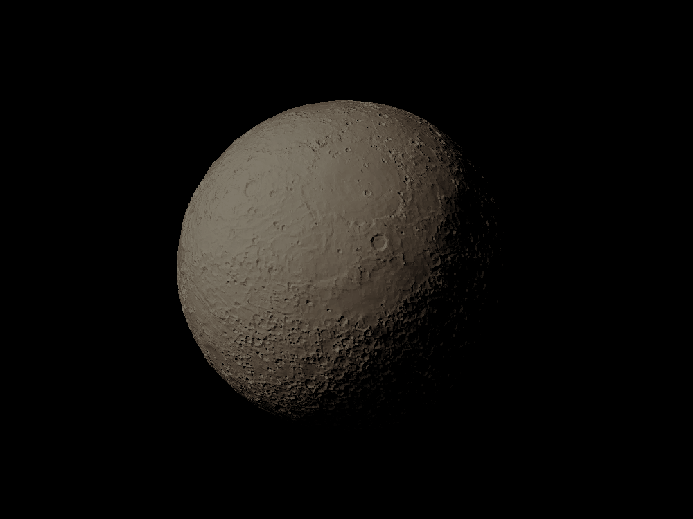 Mercury with exaggerated topography scaled one in sixty million