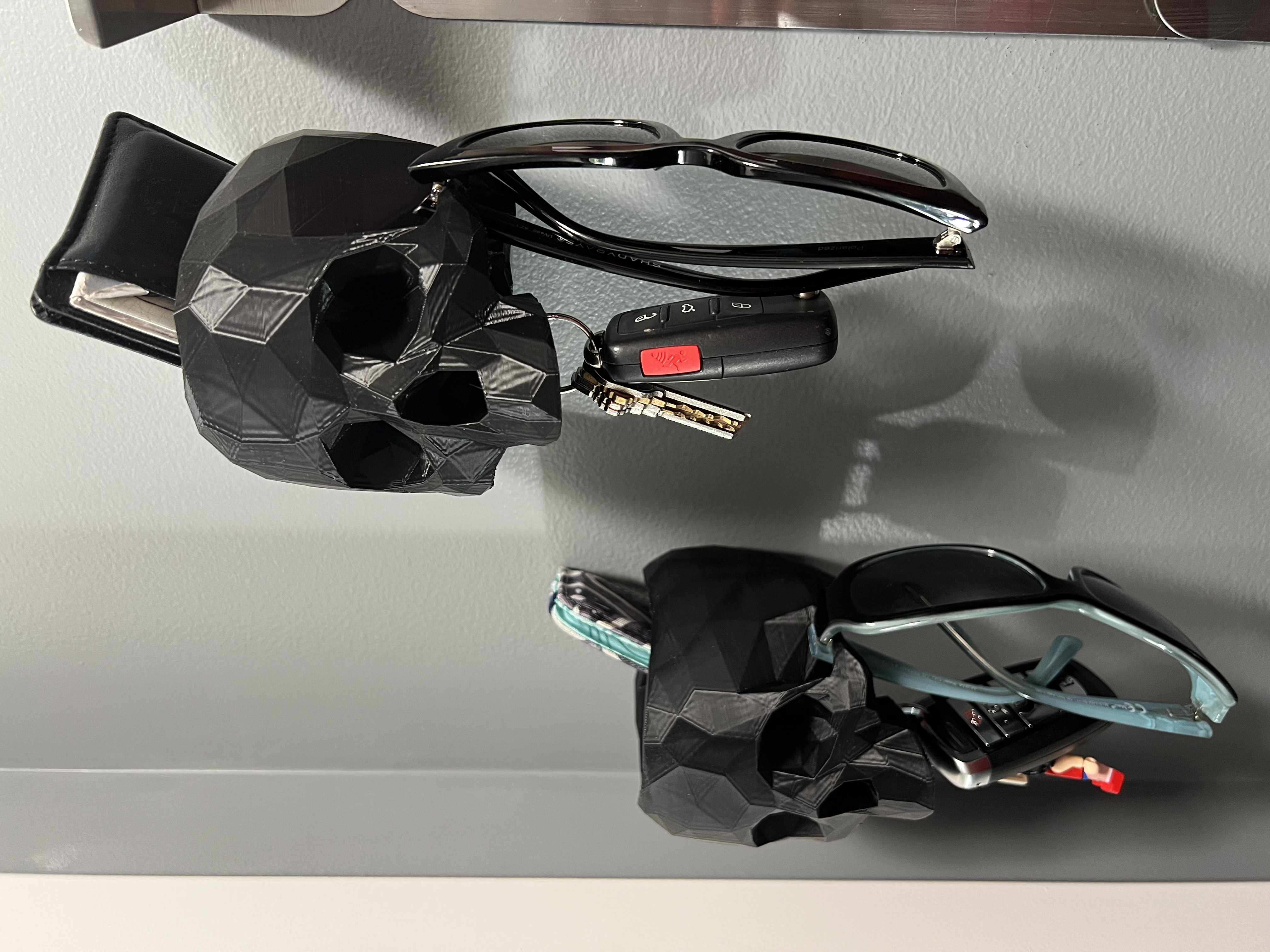 Low Poly Skull Wall Container and Hook 3D model thumbnail
