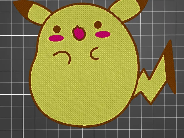 3d printed 2d pikachu