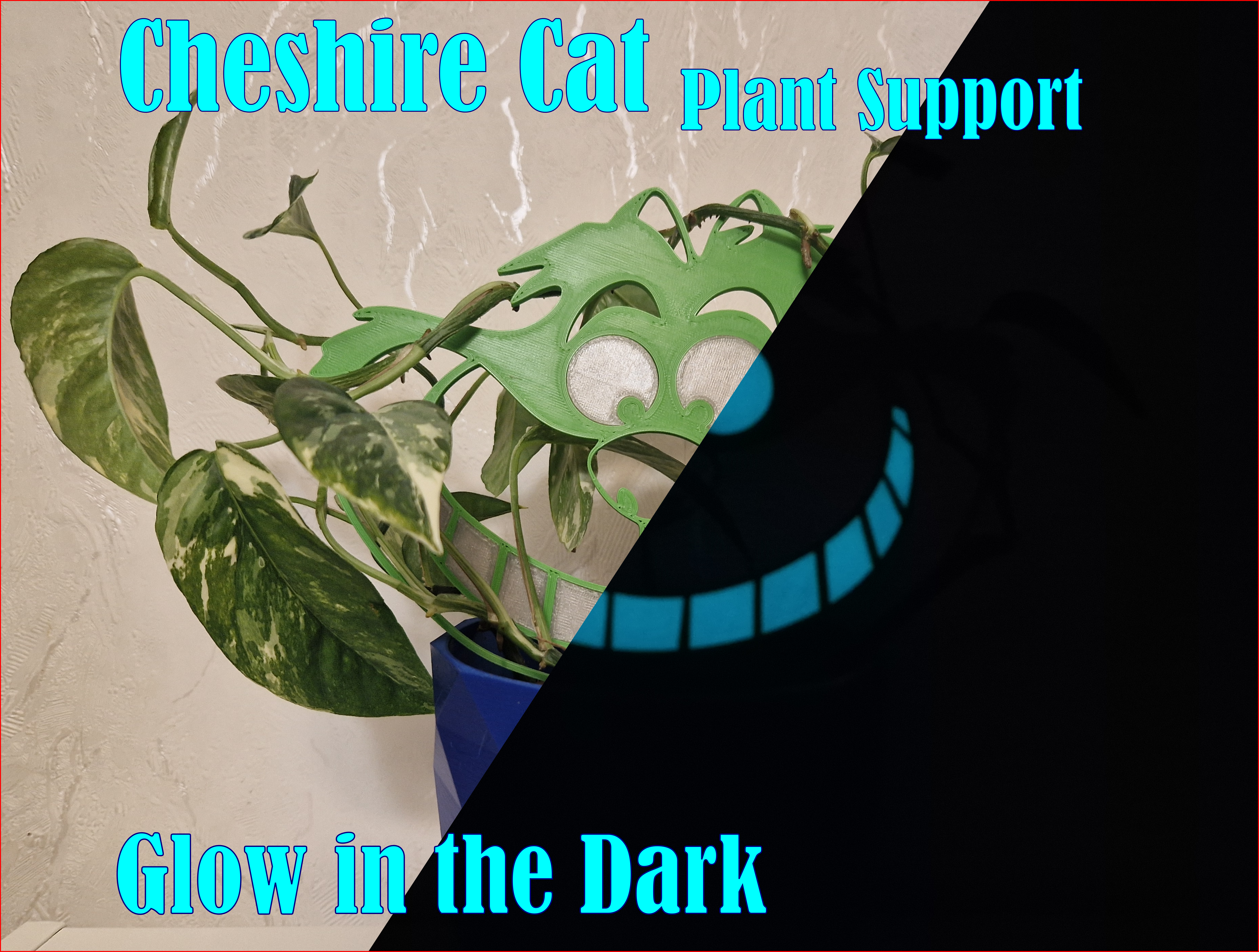 Chashire Cat Plant Support Glow In the Dark