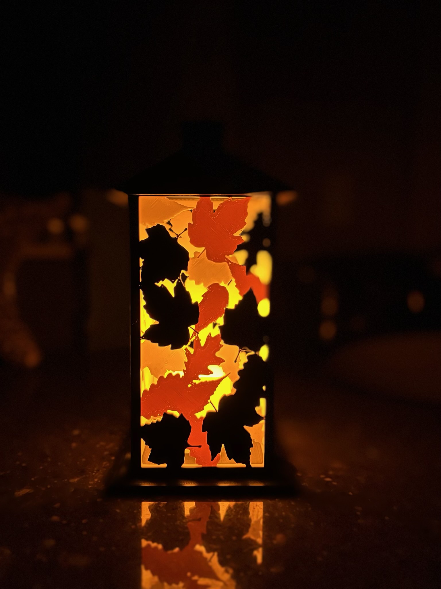 Updated Fall Leaves Lantern